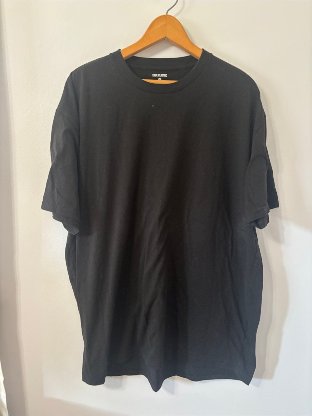 True Classic Black Crew Neck Short Sleeve Tee